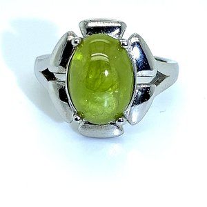 Sphene 9.05ct Platinum Solid Silver Ring
